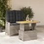 Juego de comedor jardín 2 pzas con cojines ratán sintético gris de , Conjuntos de jardín - Ref: Foro24-3277466, Precio: 284,7...