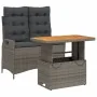 Juego de comedor jardín 2 pzas con cojines ratán sintético gris de , Conjuntos de jardín - Ref: Foro24-3277466, Precio: 284,7...