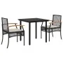 Set comedor de jardín 3 pzas con cojines ratán sintético negro von , Gartensets - Ref: Foro24-3213603, Preis: 211,62 €, Rabat...