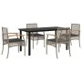 Set comedor de jardín 5 piezas con cojines ratán sintético gris by , Garden sets - Ref: Foro24-3213620, Price: 388,17 €, Disc...