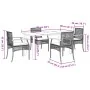 Set comedor de jardín 5 piezas con cojines ratán sintético gris by , Garden sets - Ref: Foro24-3213620, Price: 388,17 €, Disc...
