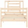Bed frame with solid wood headboard 90x200 cm by vidaXL, Beds and slatted bases - Ref: Foro24-3194686, Price: 89,29 €, Discou...