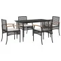 Set de muebles jardín 5 pzas con cojines ratán sintético negro by , Garden sets - Ref: Foro24-3213598, Price: 355,53 €, Disco...