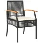 Set de muebles jardín 5 pzas con cojines ratán sintético negro by , Garden sets - Ref: Foro24-3213598, Price: 355,53 €, Disco...