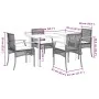 Set de muebles jardín 5 pzas con cojines ratán sintético negro by , Garden sets - Ref: Foro24-3213598, Price: 355,53 €, Disco...