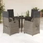Set comedor de jardín 5 piezas con cojines ratán sintético gris de , Conjuntos de jardín - Ref: Foro24-3212557, Precio: 628,3...