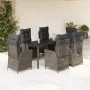 Set comedor jardín 7 pzas y cojines ratán sintético gris by , Garden sets - Ref: Foro24-3213229, Price: 968,48 €, Discount: %