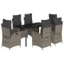 Set comedor jardín 7 pzas y cojines ratán sintético gris by , Garden sets - Ref: Foro24-3213229, Price: 968,48 €, Discount: %