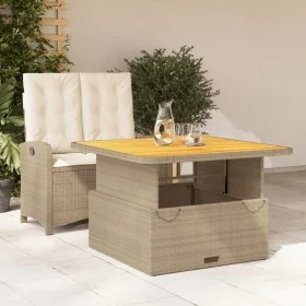 Set comedor de jardín 2 pzas con cojines ratán