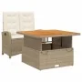 Set comedor de jardín 2 pzas con cojines ratán sintético beige by , Garden sets - Ref: Foro24-3277355, Price: 362,69 €, Disco...
