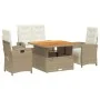 Set de comedor jardín con cojines 4 pzas ratán sintético beige | Foro24.es | Tu tienda online para hogar, jardín y más Foro24.es
