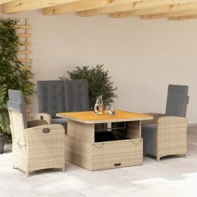 Set de comedor jardín con cojines 4 pzas ratán sintético beige by , Garden sets - Ref: Foro24-3277369, Price: 675,99 €, Disco...