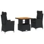 Set comedor de jardín 3 pzas con cojines ratán sintético negro by , Garden sets - Ref: Foro24-3277445, Price: 353,99 €, Disco...