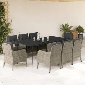 Set comedor de jardín 9 pzas cojines ratán sintético gris claro von , Gartensets - Ref: Foro24-3211996, Preis: 1,00 €, Rabatt: %