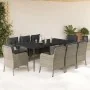 Set comedor de jardín 9 pzas cojines ratán sintético gris claro de , Conjuntos de jardín - Ref: Foro24-3211996, Precio: 1,00 ...
