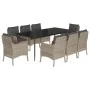 Set comedor de jardín 9 pzas cojines ratán sintético gris claro de , Conjuntos de jardín - Ref: Foro24-3211996, Precio: 1,00 ...