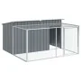 Caseta perros con corral acero galvanizado gris 197x194x110 cm von , Hundehütten - Ref: Foro24-3214224, Preis: 281,02 €, Raba...