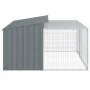 Caseta perros con corral acero galvanizado gris 197x194x110 cm von , Hundehütten - Ref: Foro24-3214224, Preis: 281,02 €, Raba...