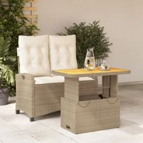 Set comedor de jardín 2 pzas con cojines ratán sintético beige by , Garden sets - Ref: Foro24-3277418, Price: 321,22 €, Disco...