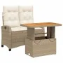 Set comedor de jardín 2 pzas con cojines ratán sintético beige by , Garden sets - Ref: Foro24-3277418, Price: 321,22 €, Disco...
