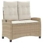 Set comedor de jardín 2 pzas con cojines ratán sintético beige by , Garden sets - Ref: Foro24-3277418, Price: 321,22 €, Disco...