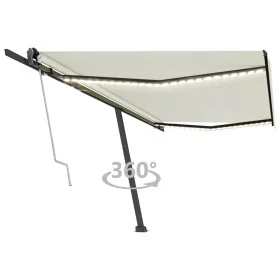 Toldo automático con LED y sensor de viento crema 500x350 cm by , Awnings - Ref: Foro24-3069872, Price: 787,23 €, Discount: %