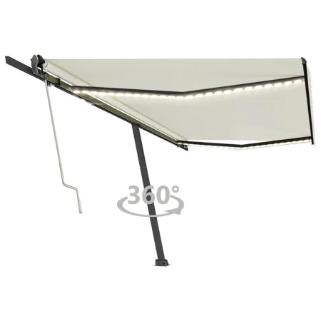 Toldo automático con LED y sensor de viento crema 500x350 cm by , Awnings - Ref: Foro24-3069872, Price: 787,23 €, Discount: %