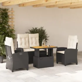 Juego comedor jardín 4 piezas con cojines ratán sintético negro von , Gartensets - Ref: Foro24-3277383, Preis: 520,54 €, Raba...