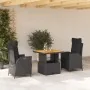 Set comedor de jardín 3 pzas con cojines ratán sintético negro | Foro24.es | Tu tienda online para hogar, jardín y más Foro24.es