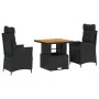 Set comedor de jardín 3 pzas con cojines ratán sintético negro | Foro24.es | Tu tienda online para hogar, jardín y más Foro24.es