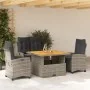 Juego de comedor de jardín 4 piezas con cojines ratán PE gris de , Conjuntos de jardín - Ref: Foro24-3277405, Precio: 662,81 ...
