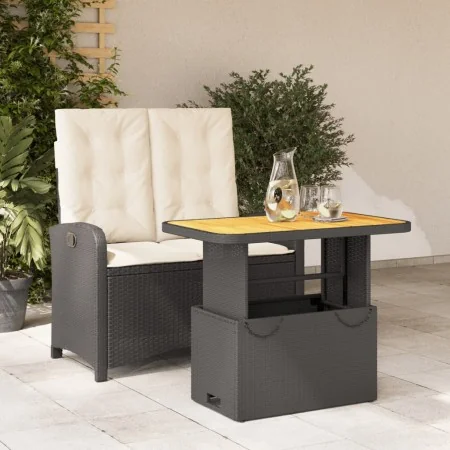 Set comedor de jardín 2 pzas con cojines ratán sintético negro | Foro24.es | Tu tienda online para hogar, jardín y más Foro24.es