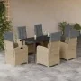 Set comedor de jardín 7 pzas con cojines ratán sintético beige by , Garden sets - Ref: Foro24-3212396, Price: 946,56 €, Disco...