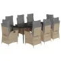 Set comedor de jardín 9 pzas con cojines ratán sintético beige by , Garden sets - Ref: Foro24-3213262, Price: 1,00 €, Discoun...