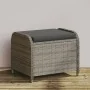 Taburete de jardín con cojín ratán sintético gris 58x46x46 cm de , Otomanas de exterior - Ref: Foro24-365734, Precio: 85,97 €...