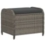 Taburete de jardín con cojín ratán sintético gris 58x46x46 cm de , Otomanas de exterior - Ref: Foro24-365734, Precio: 85,97 €...