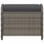 Taburete de jardín con cojín ratán sintético gris 58x46x46 cm de , Otomanas de exterior - Ref: Foro24-365734, Precio: 85,97 €...