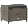 Taburete de jardín con cojín ratán sintético gris 58x46x46 cm de , Otomanas de exterior - Ref: Foro24-365734, Precio: 85,97 €...