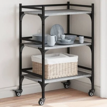 Carrito de cocina madera ingeniería gris Sonoma 50x35x75,5 cm de , Carros de cocina y comedor - Ref: Foro24-842349, Precio: 5...