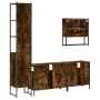Set de muebles baño 4 pzas madera contrachapada roble ahumado by , Bathroom furniture - Ref: Foro24-3214687, Price: 222,07 €,...