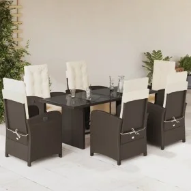 Set comedor de jardín 7 pzas con cojines ratán sintético marrón by , Garden sets - Ref: Foro24-3212490, Price: 1,00 €, Discou...