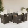 Set comedor de jardín 7 pzas con cojines ratán sintético marrón by , Garden sets - Ref: Foro24-3212490, Price: 1,00 €, Discou...