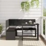 Sofá de jardín en forma de L con mesa y cojines ratán PE negro von , Gartensets - Ref: Foro24-362347, Preis: 208,80 €, Rabatt: %