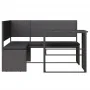 Sofá de jardín en forma de L con mesa y cojines ratán PE negro von , Gartensets - Ref: Foro24-362347, Preis: 208,80 €, Rabatt: %