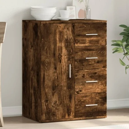 Aparador de madera de ingeniería roble ahumado 59x39x80 cm by , Sideboards - Ref: Foro24-840538, Price: 100,85 €, Discount: %