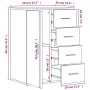 Aparador de madera de ingeniería roble ahumado 59x39x80 cm by , Sideboards - Ref: Foro24-840538, Price: 100,85 €, Discount: %