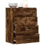 Aparador de madera de ingeniería roble ahumado 60x39x80 cm by , Sideboards - Ref: Foro24-840531, Price: 99,58 €, Discount: %