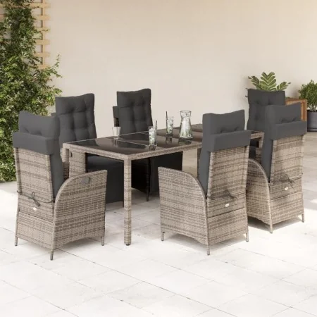 Set comedor jardín 9 pzas y cojines ratán sintético gris von , Gartensets - Ref: Foro24-3213331, Preis: 1,00 €, Rabatt: %
