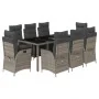 Set comedor jardín 9 pzas y cojines ratán sintético gris von , Gartensets - Ref: Foro24-3213331, Preis: 1,00 €, Rabatt: %