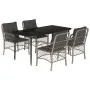 Set comedor de jardín 5 pzas cojines ratán sintético gris claro de , Conjuntos de jardín - Ref: Foro24-3212169, Precio: 502,7...